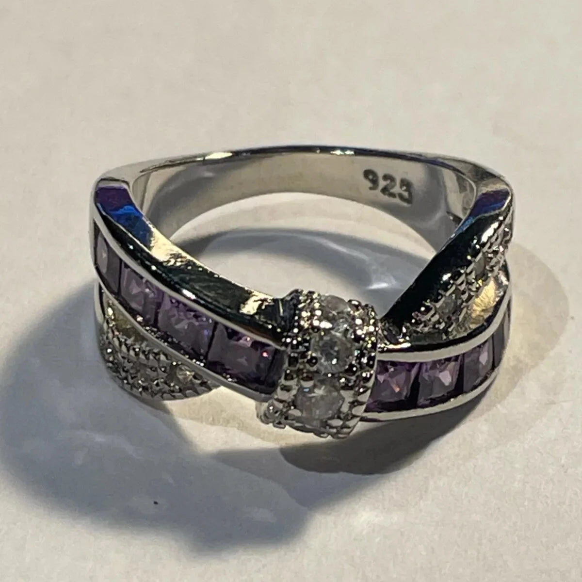 8Ct Purple Sapphire Round Cut Wedding Ring