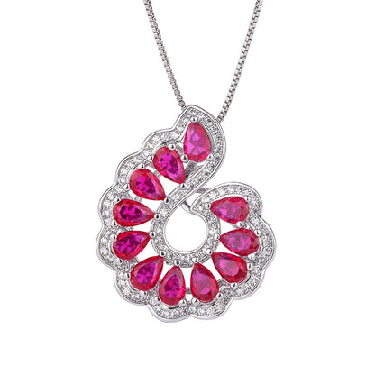 Red Sapphire Pear Cut Jewelry Set